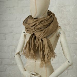 Light brown linen scarf