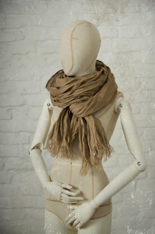 Light brown linen scarf
