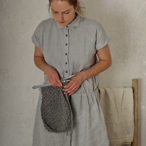 Linen dress shell | summer shirt dress | romantic buttoned dress