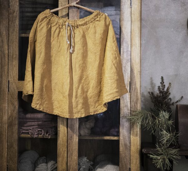 Half circle linen skirt  swing | diagonal cut linen skirt