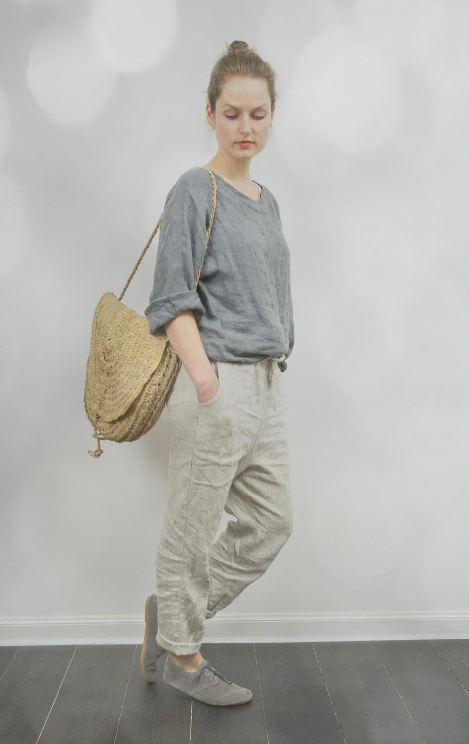 Linen loose top primitive | linen summer top