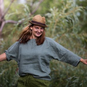 Linen kimono top primitive | loose linen summer top