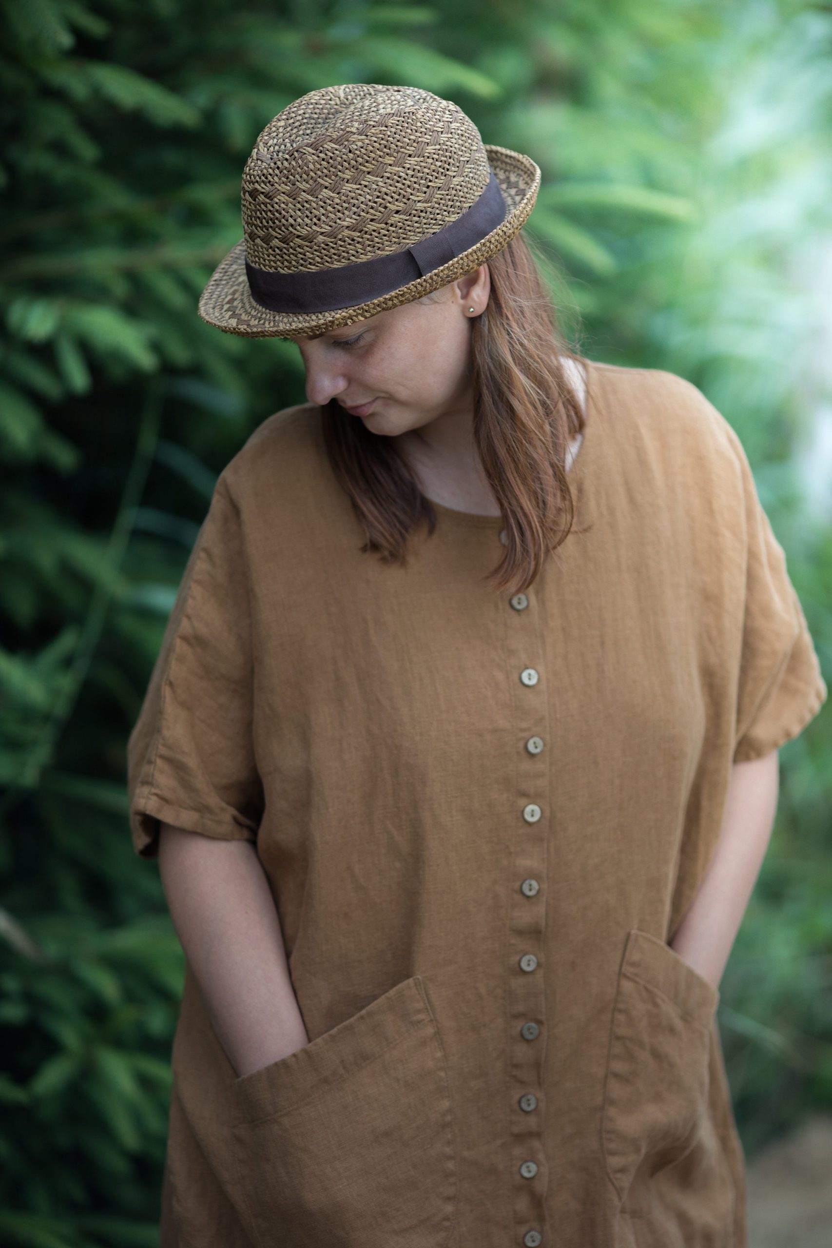 Loose buttoned linen dress | oversized summer dress with pockets - Image 4