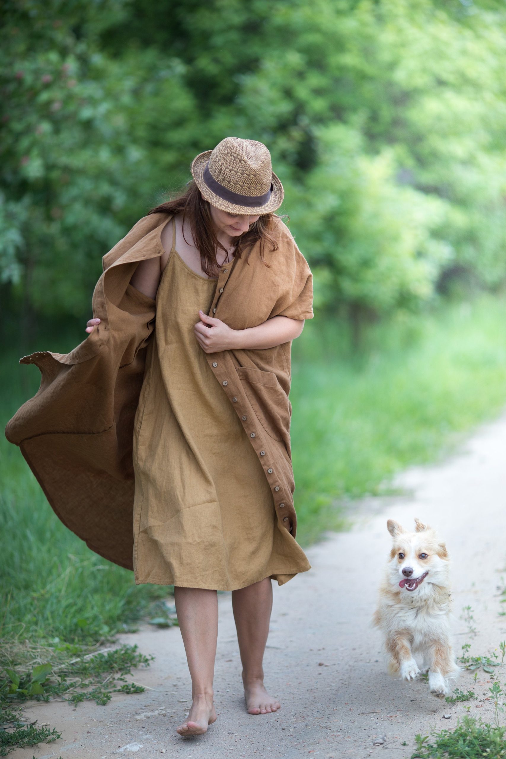 Loose buttoned linen dress | oversized summer dress with pockets - Image 2