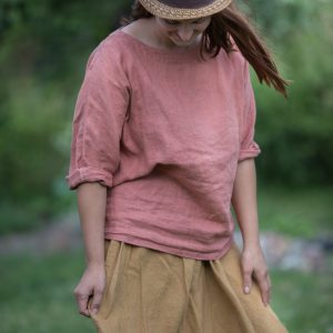 Linen kimono top primitive | loose linen top | summer basic top