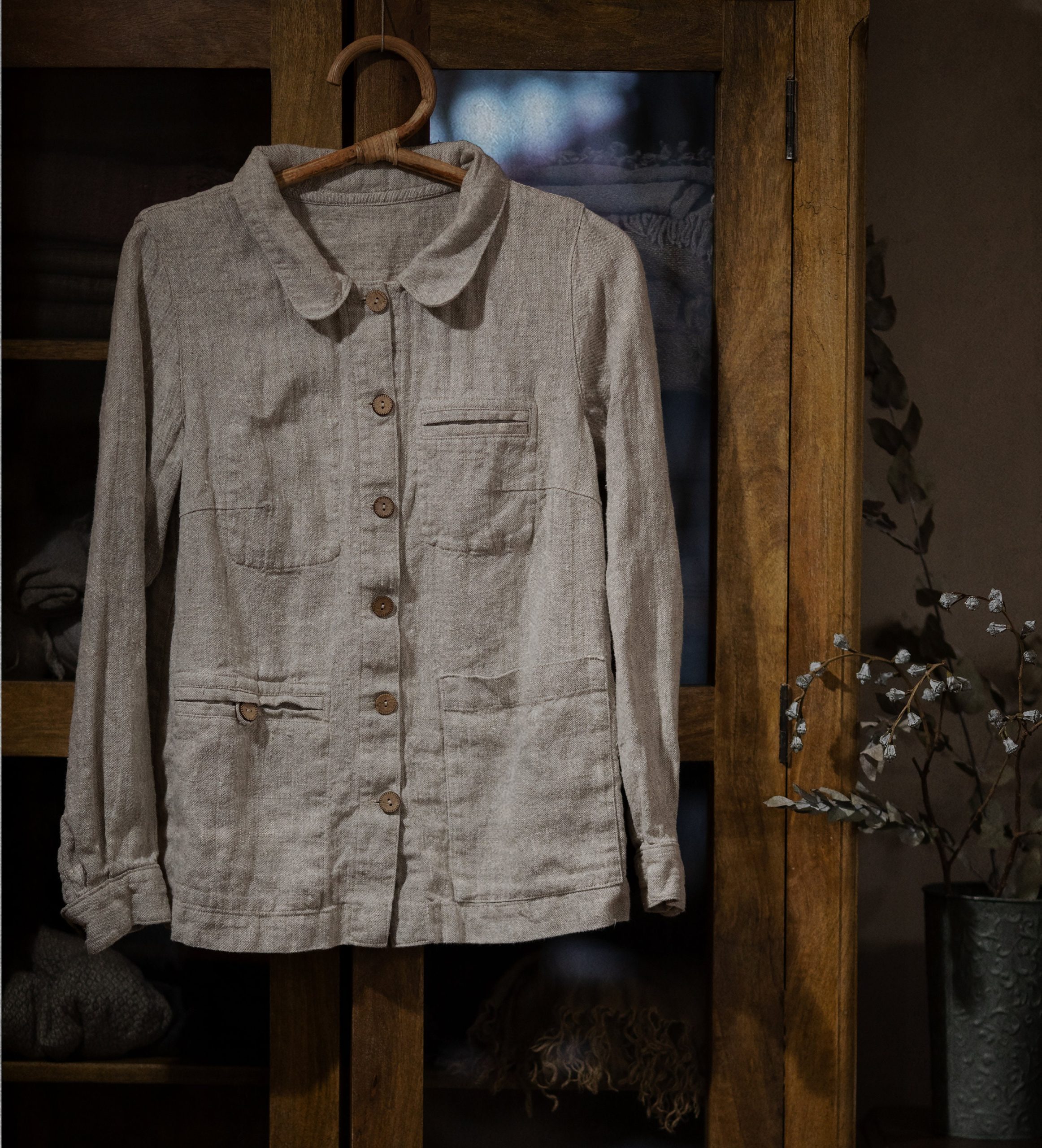 Linen jacket shirt factory | linen shirt | workwear jacket - Image 4