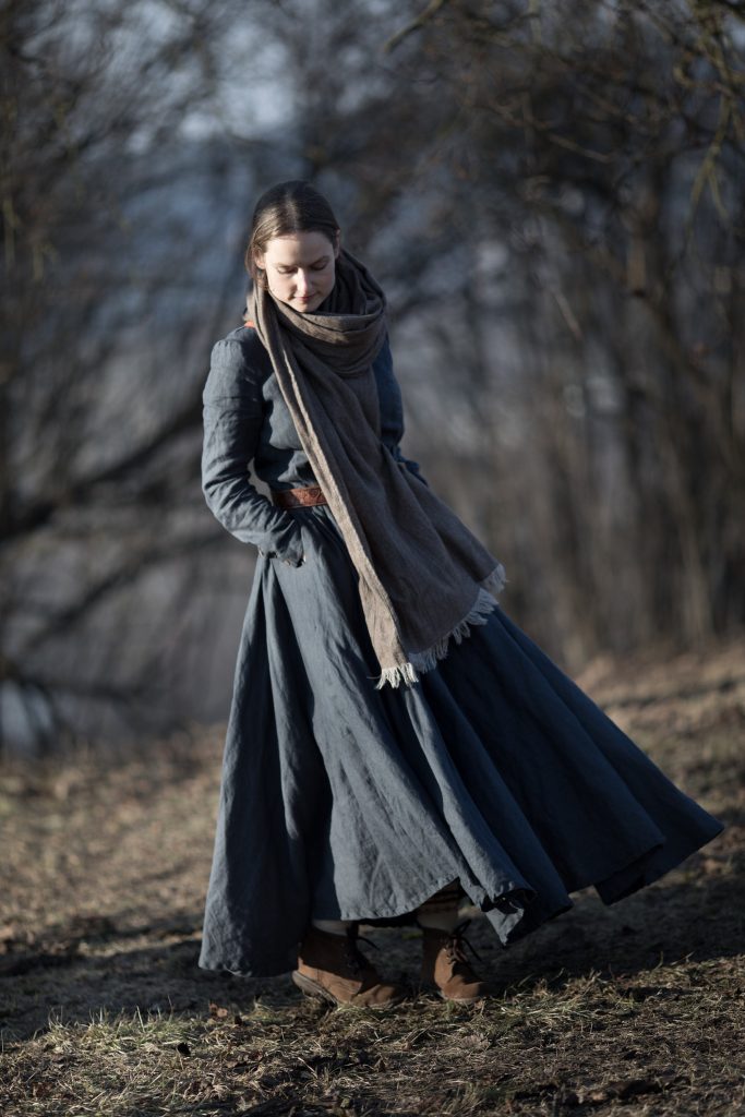 COZY scarf | linen and wool blend | shawl with soft fringe | wool shawl | wrap