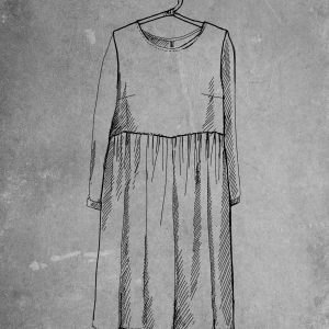 Oversized linen smock dress peony