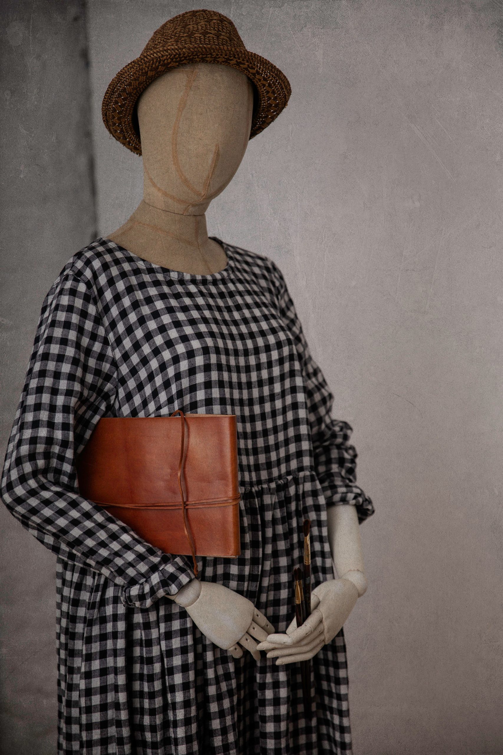 Oversized linen dress peony | loose fit linen dress - Image 4