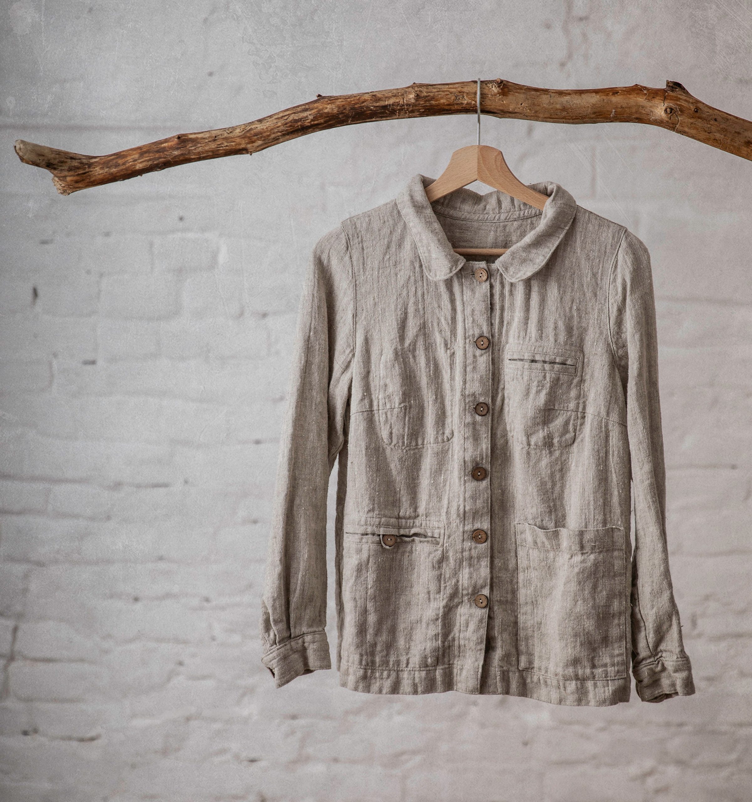Linen jacket shirt factory | linen shirt | workwear jacket - Image 2