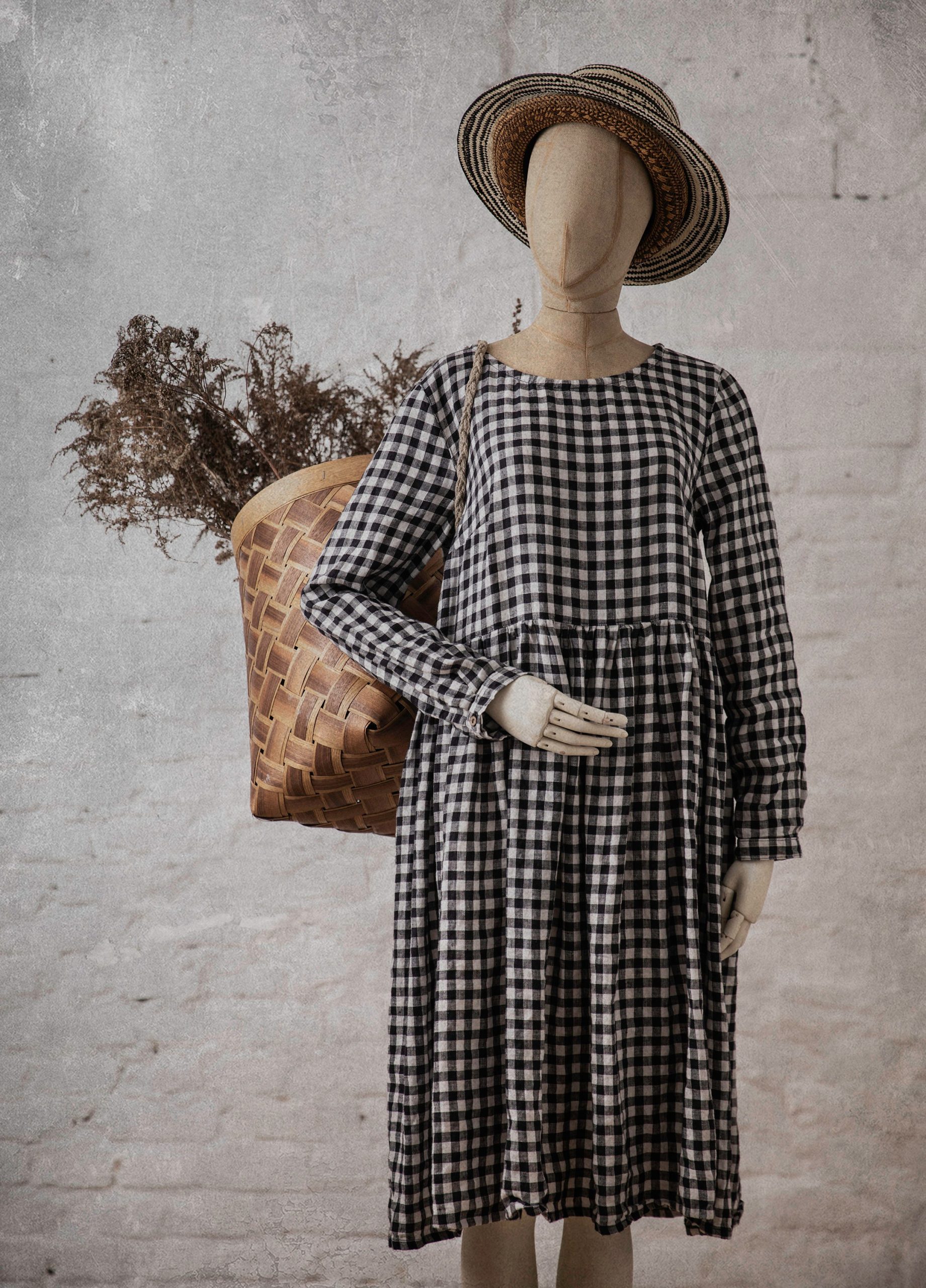 Oversized linen dress peony | loose fit linen dress