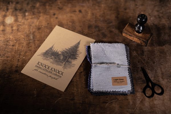 Linen fabric samples swatches | grey & blue