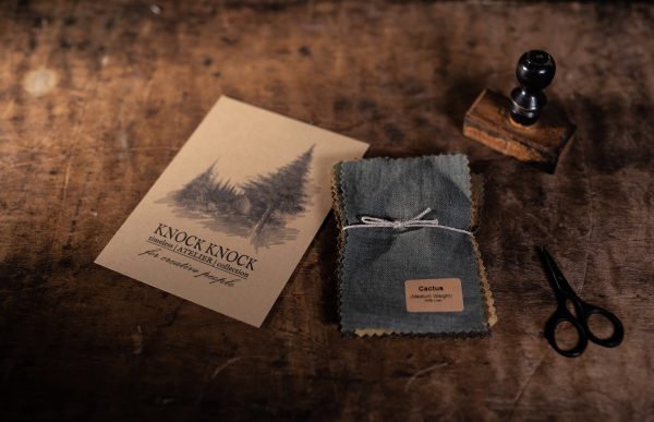 Linen fabric samples swatches | brown & green