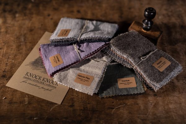 Linen fabric samples swatches by knockknocklinen