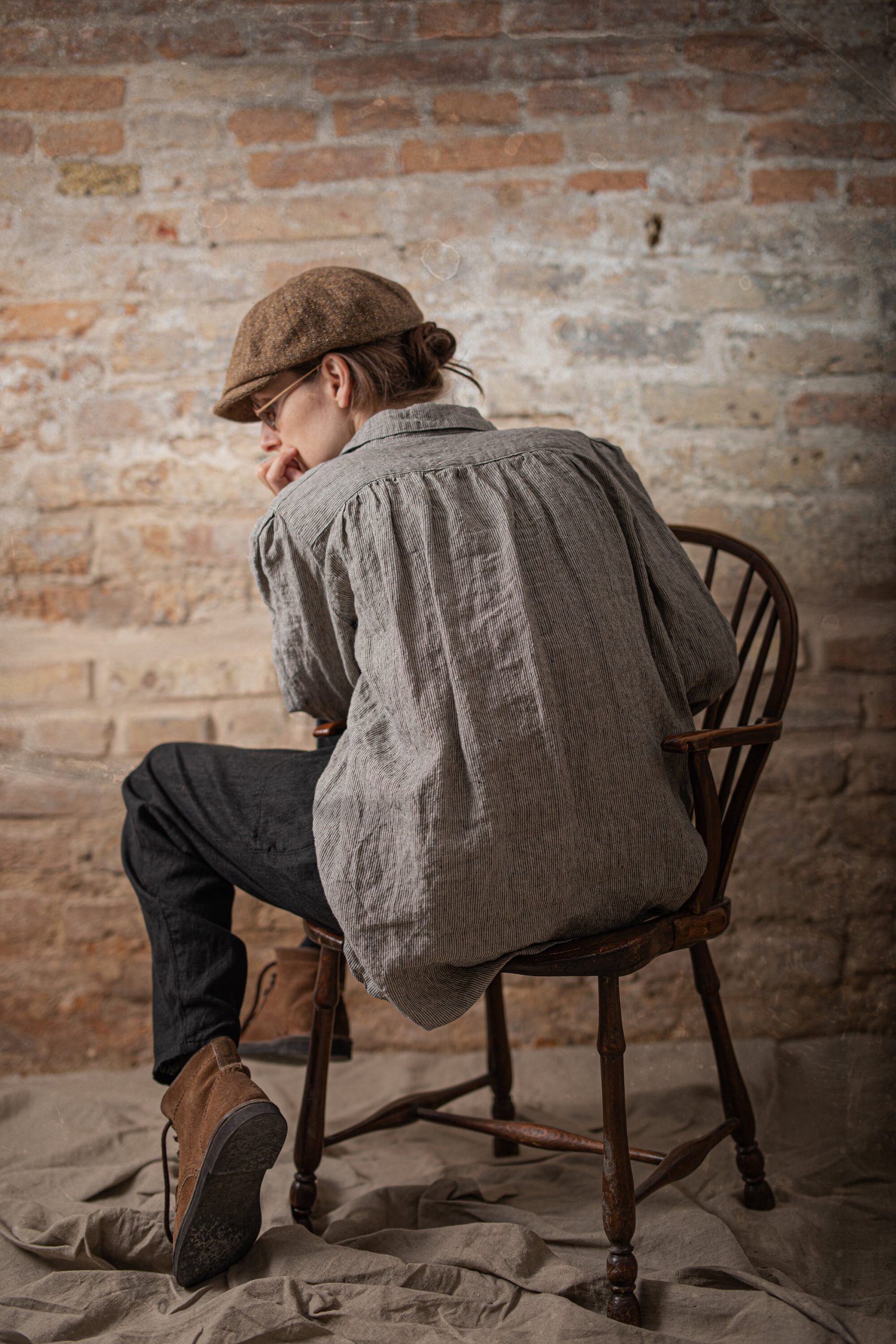 Linen shirt claire | loose peasant-style linen shirt - Image 3