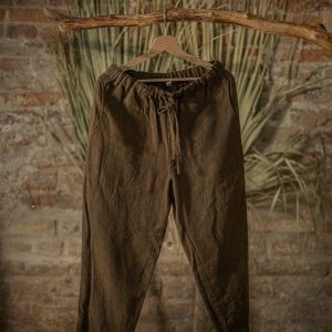 Elastic waist linen pants illustrator