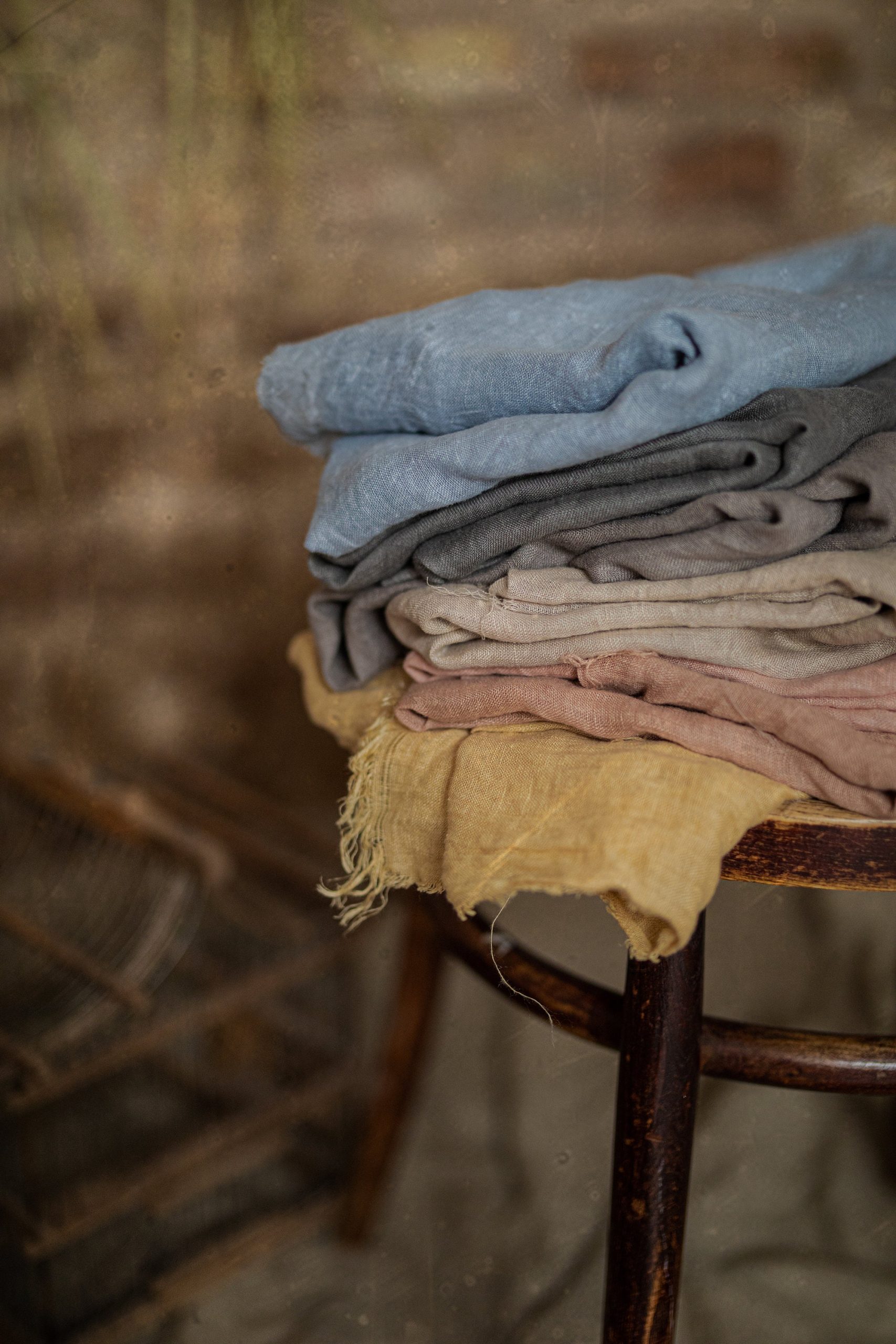 Raw fringe linen scarf | linen shawl - Image 2