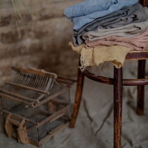 Raw fringe linen scarf | linen shawl