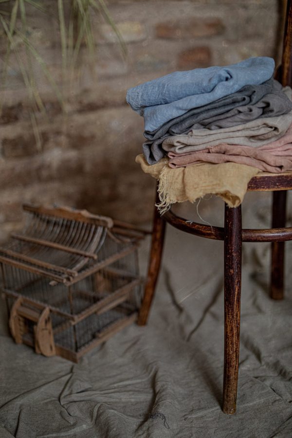 Raw fringe linen scarf | linen shawl