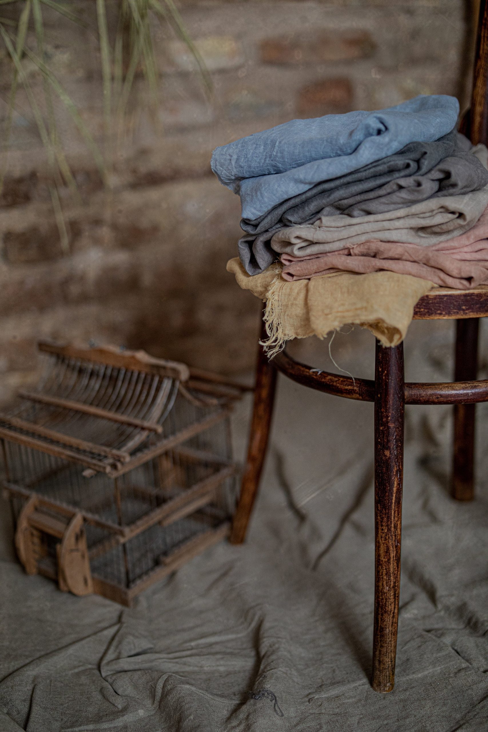 Raw fringe linen scarf | linen shawl