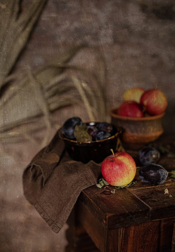2 linen tea towels | mushroom brown linen | cottage towels
