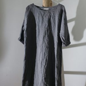Loose linen summer dress moon | dress with sleeves