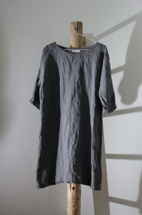 Loose linen summer dress moon | dress with sleeves