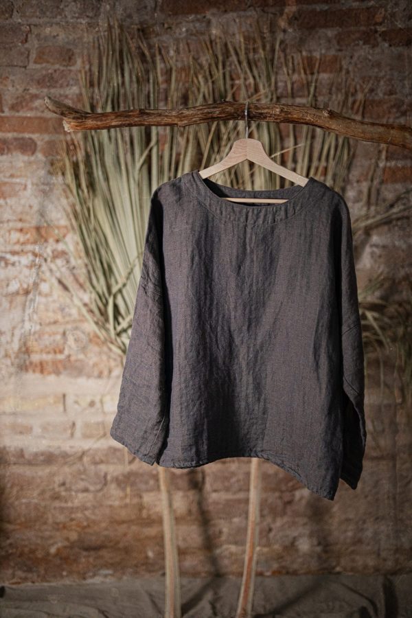 Linen blouse seashore | loose linen shirt | linen smock