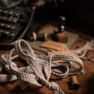 Herringbone linen rope belt: bohemian braided waist tie