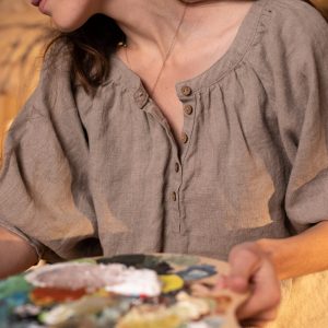 Linen shirt nomad | loose peasant-style linen shirt