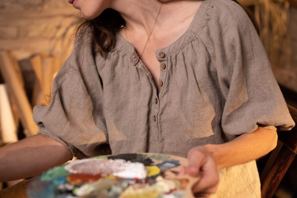 Linen shirt nomad | loose peasant-style linen shirt