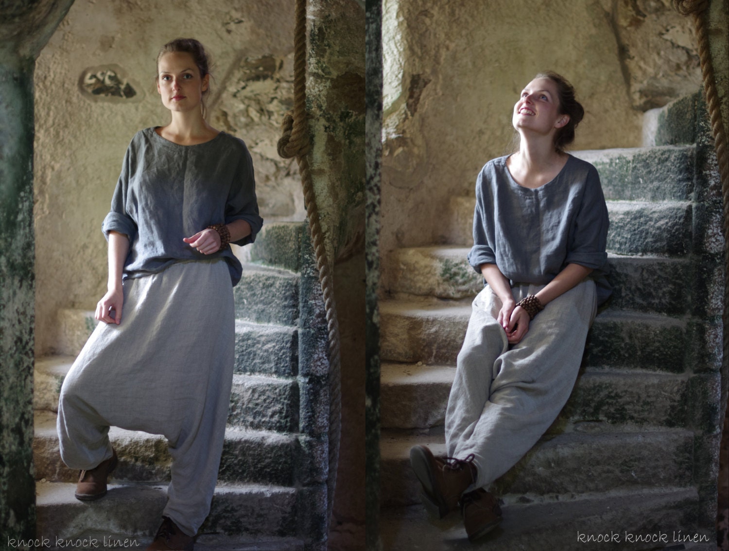 Linen top 'primitive' | loose linen summer top - Image 3