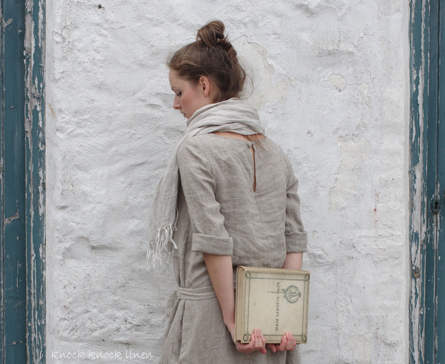 Long linen dress with sleeves monk | long sleeves | medieval dress | viking linen dress | festival dress | kirtle dress | with pockets - Image 2