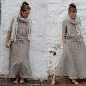 Long linen dress with sleeves monk | long sleeves