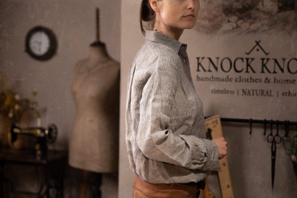 Button up classic linen shirt for women, available in custom length and 52 colors | the classic