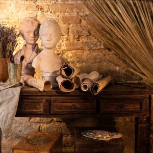 A set of 2 kitchen towels in natural herringbone | dish towel