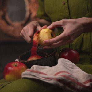 Natural linen tea towels with red stripes – handmade kitchen towels – french farmhouse dishcloths – soft linen cotton blend towels