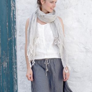 Elastic waist skirt simplicity | loose linen skirt