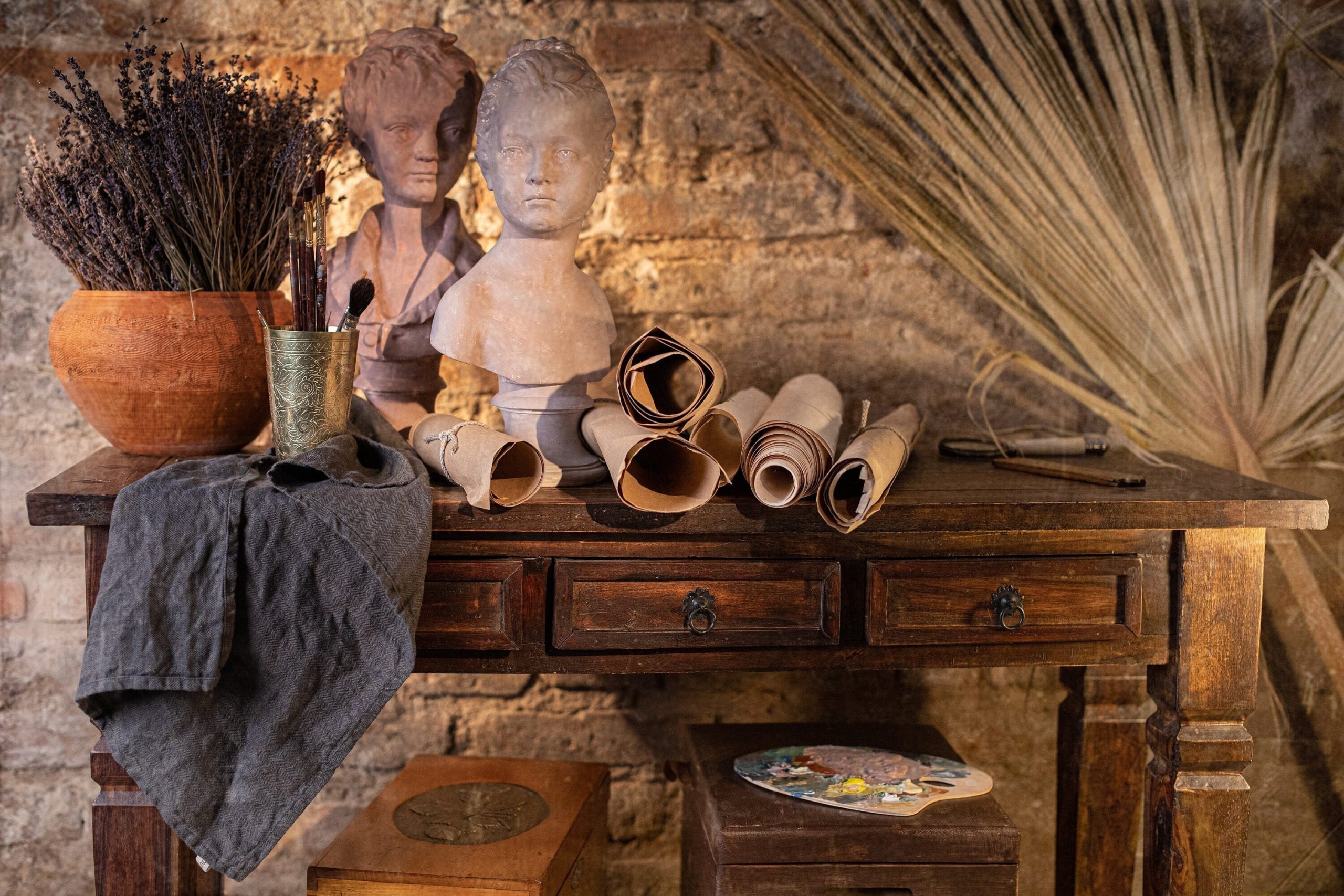 A set of 2 tea towel in foggy rain | kitchen towel