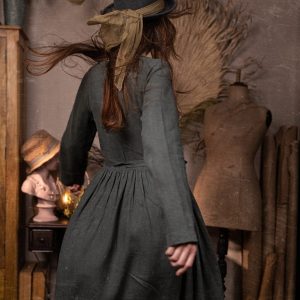 Linen wrap dress september | loose summer dress