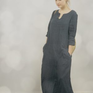 Linen dress desert |  long linen summer dress with sleeves