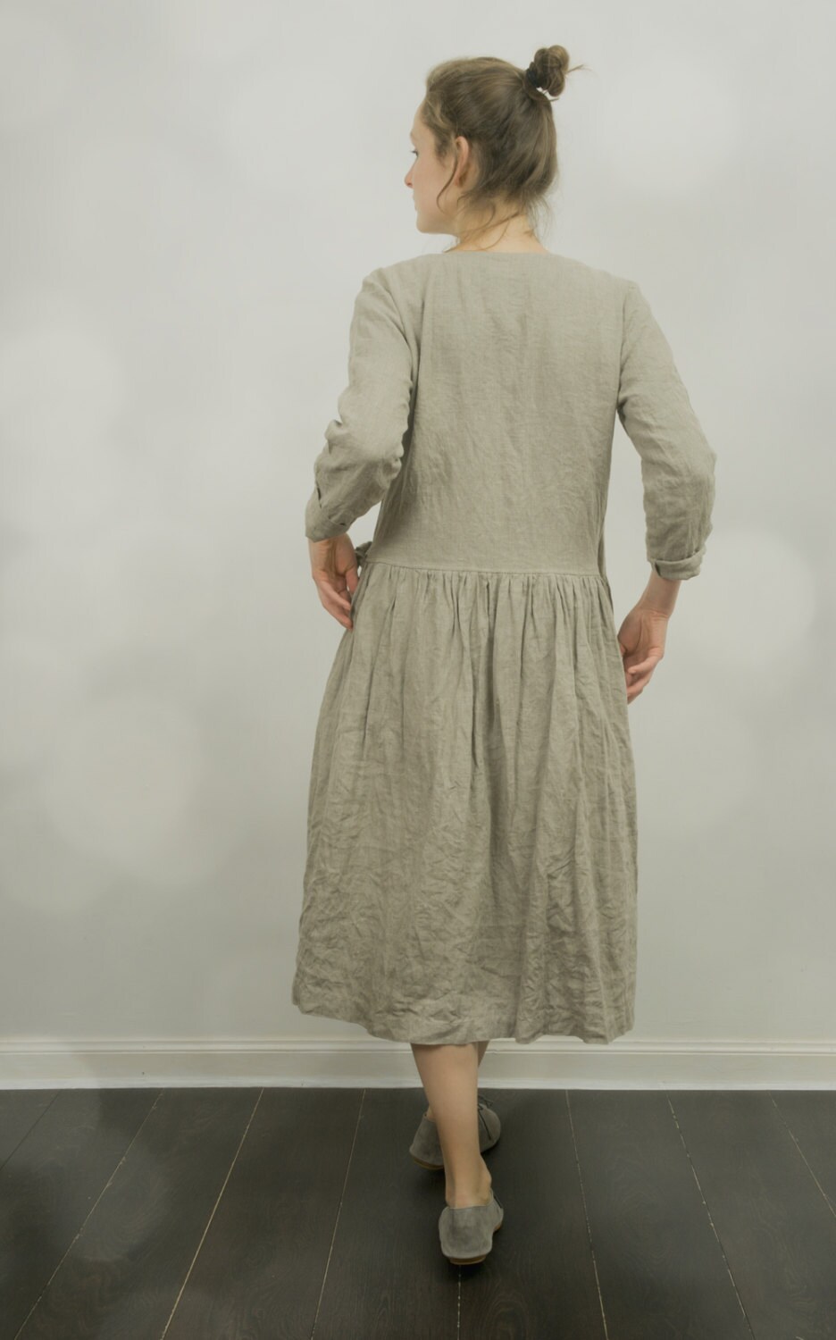 Linen wrap dress september | loose summer dress - Image 2