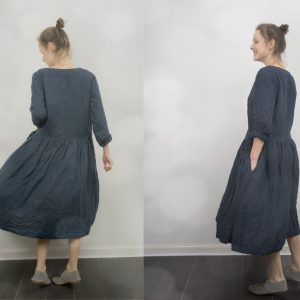 Linen wrap dress coat september