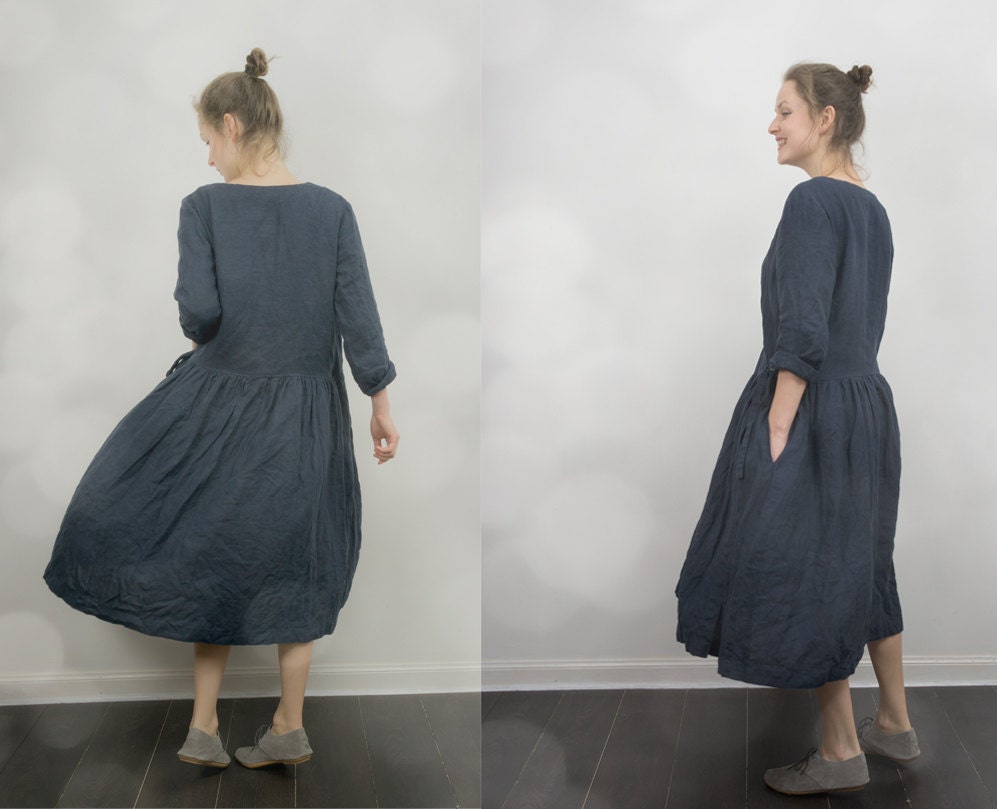 Linen wrap dress coat september