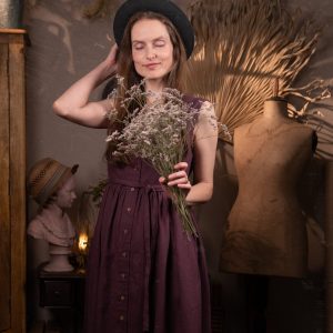 Linen dress provence | sleeveless dress | vintage dress