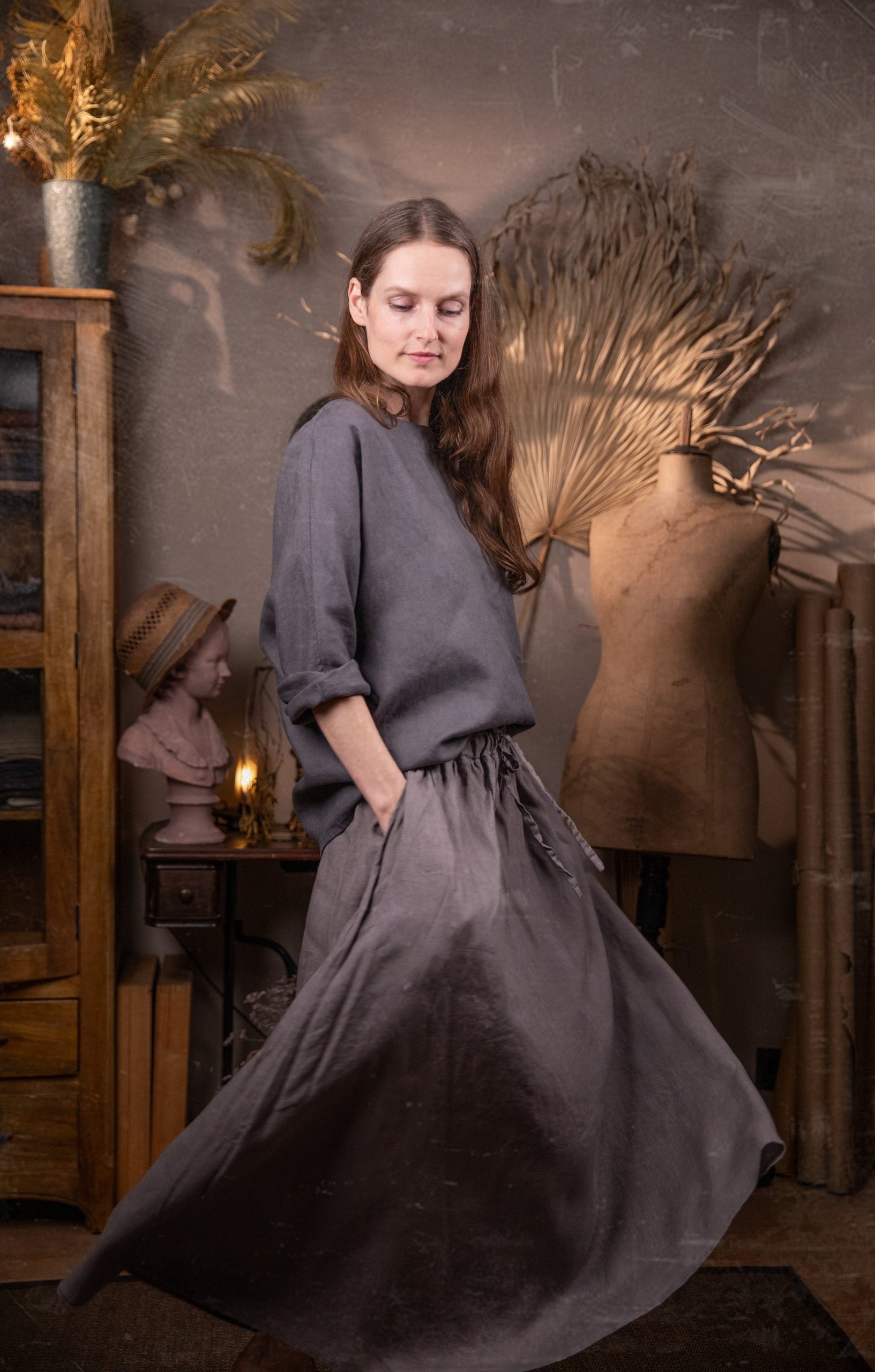 Linen top 'primitive' | loose linen summer top - Image 2