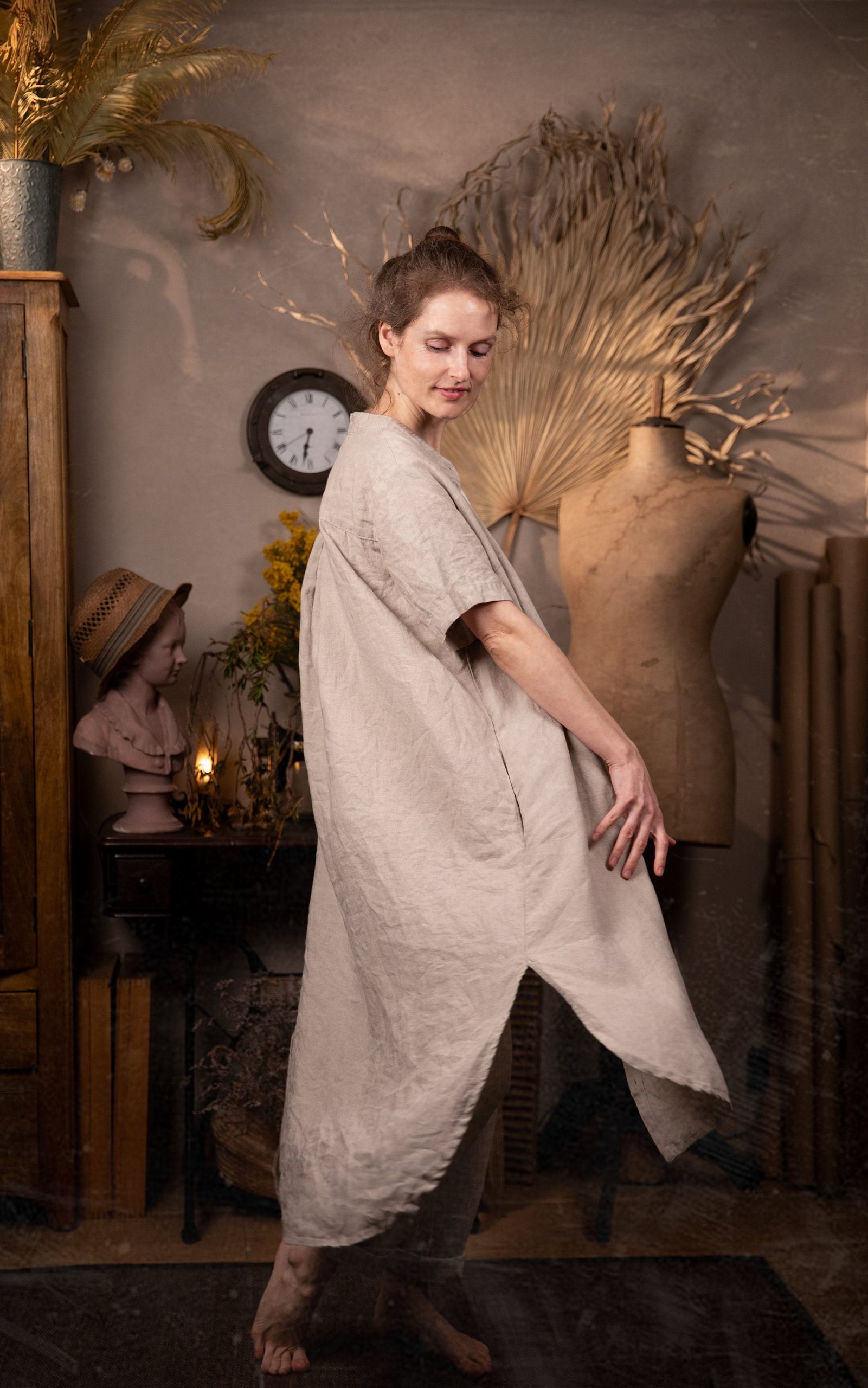 Linen oversized dress lighthouse | duster coat | summer dress - Image 6
