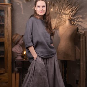 Maxi skirt tulip | linen skirt with pockets | bohemian skirt