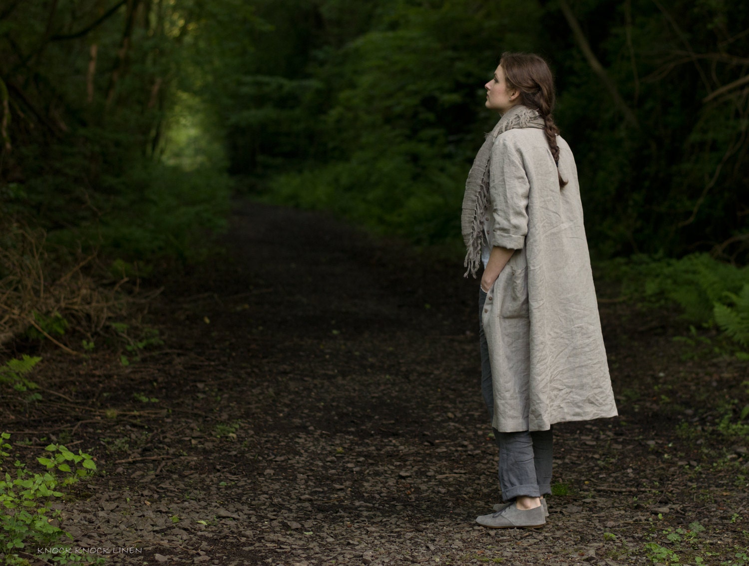 Linen loose dress country | linen buttoned dress coat - Image 4