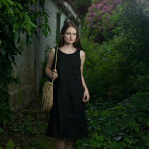 Linen sleeveless summer dress for women